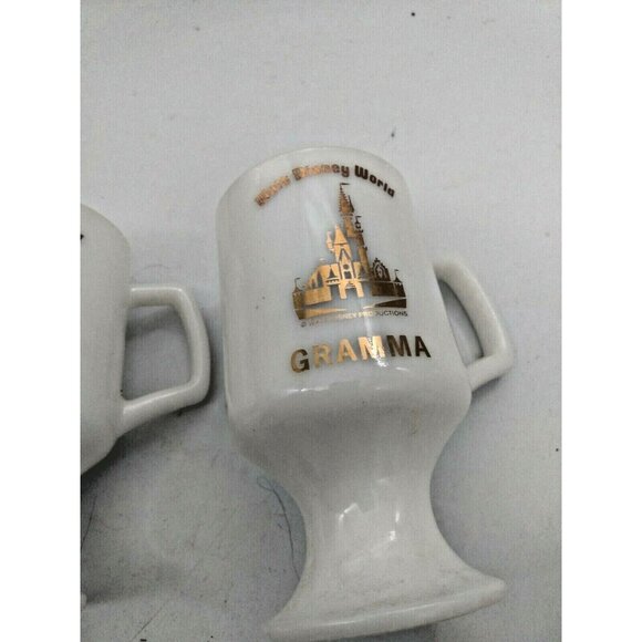Vintage Walt Disney World GRAMMA GRAMPA Milk Glass Mugs Drinking Mugs - Picture 6 of 10